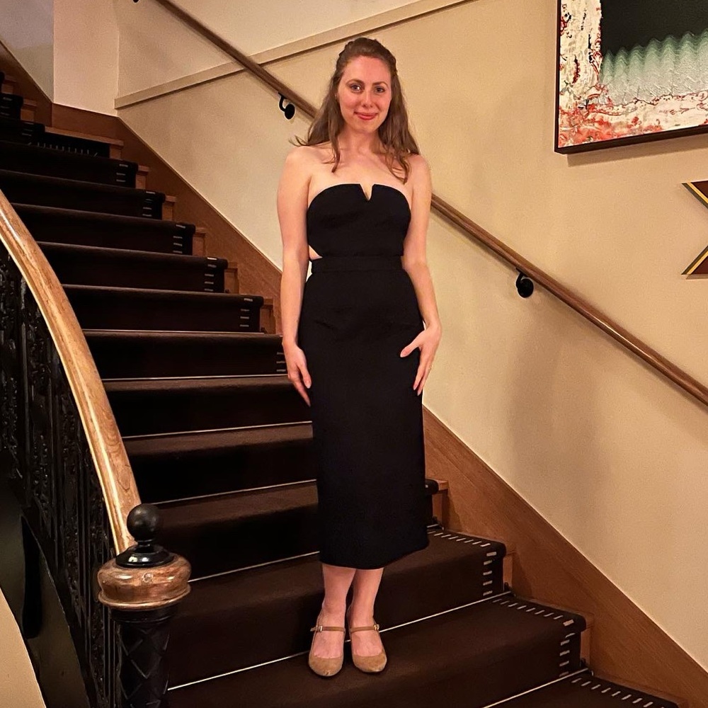 Shimmery Black Strapless Dress